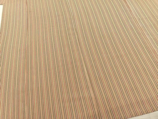 平和屋着物▽上質な小紋 単衣 縞 正絹 逸品 AABB2049fy