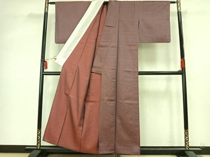 平和屋着物▽上質な小紋 単衣 毘沙門亀甲 正絹 逸品 AABB2054fy