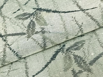 平和屋着物▽上質な紬 単衣 草葉文 正絹 逸品 AABB2057fy