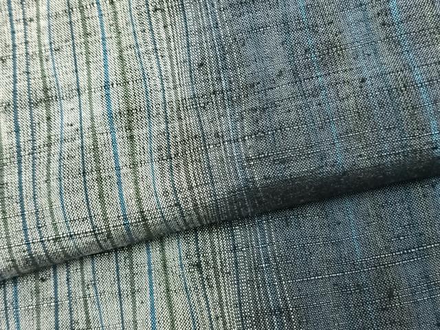 平和屋着物▽上質な紬 単衣 縞 正絹 逸品 AABB2059fy