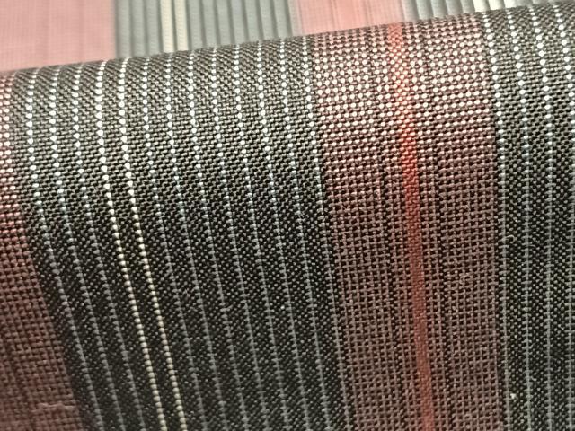 平和屋着物▽本場縞大島紬　単衣　縞　正絹　逸品　AABB2060fy