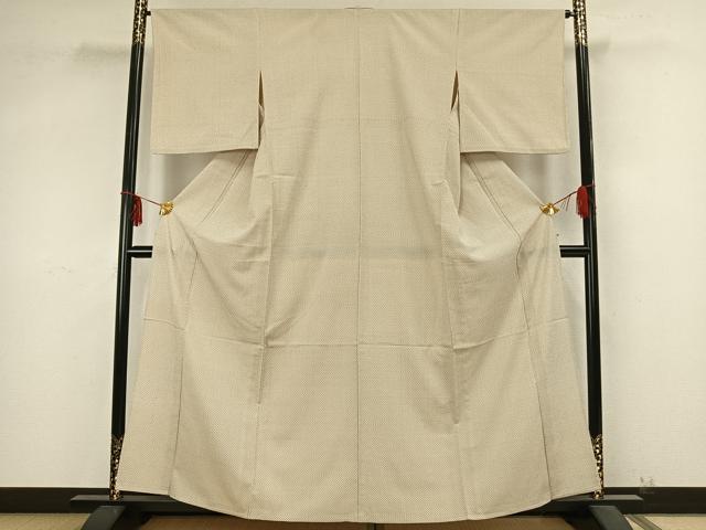 平和屋着物▽本塩沢 単衣 蚊絣 正絹 逸品 AABB2063fy