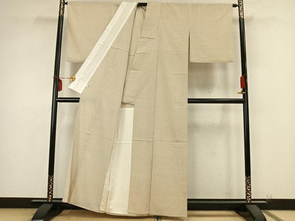 平和屋着物▽本塩沢 単衣 蚊絣 正絹 逸品 AABB2063fy