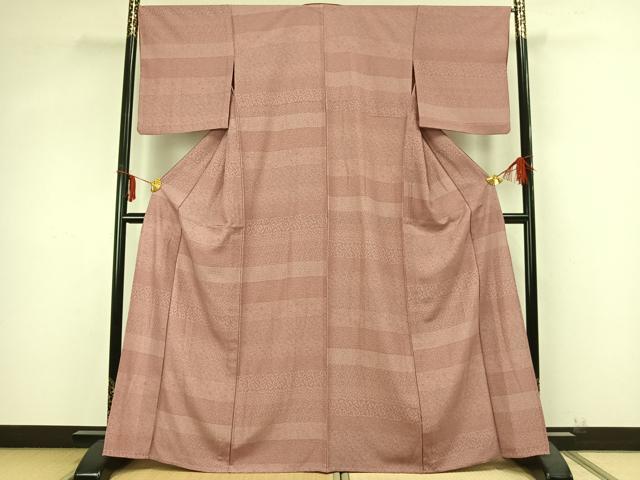 平和屋着物▽江戸小紋　単衣　横段文　正絹　逸品　AABB2064fy
