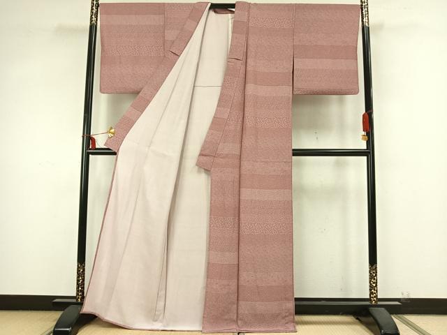 平和屋着物▽江戸小紋　単衣　横段文　正絹　逸品　AABB2064fy