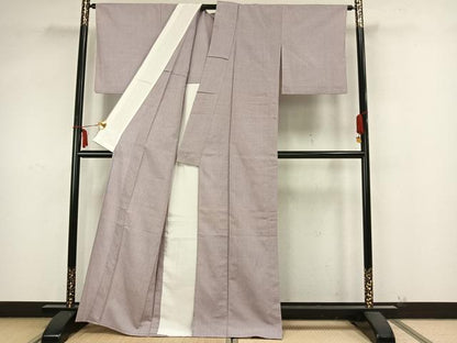 平和屋着物▽本塩沢 単衣 蚊絣 正絹 逸品 AABB2065fy