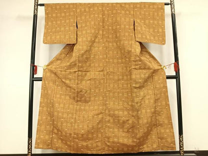 平和屋着物▽上質な紬 単衣 琉球絣 正絹 逸品 AABB2067fy