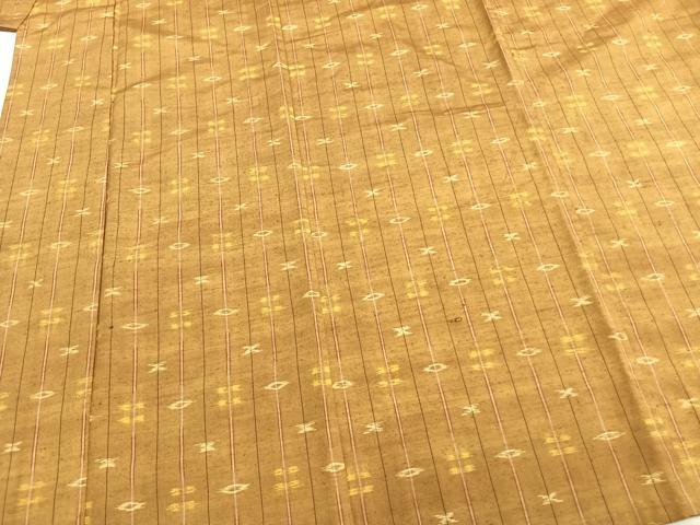 平和屋着物▽上質な紬 単衣 琉球絣 正絹 逸品 AABB2067fy