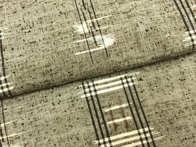 平和屋着物▽上質な紬　単衣　絣柄　正絹　逸品　AABB2068fy
