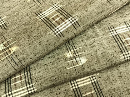 平和屋着物▽上質な紬　単衣　絣柄　正絹　逸品　AABB2068fy