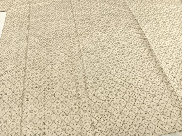 平和屋着物▽上質な紬 単衣 幾何学文様 正絹 逸品 AABB2069fy