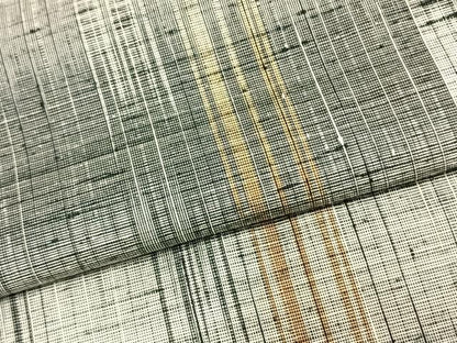 平和屋着物▽上質な紬　単衣　縞　正絹　逸品　AABB2073fy