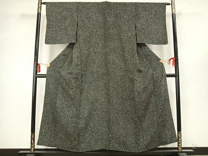平和屋着物▽上質な小紋 単衣 霞文 たたき染め 正絹 逸品 AABB2074fy