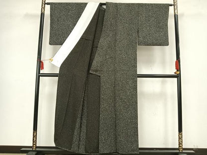 平和屋着物▽上質な小紋 単衣 霞文 たたき染め 正絹 逸品 AABB2074fy