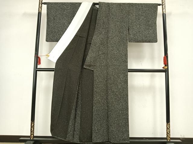 平和屋着物▽上質な小紋 単衣 霞文 たたき染め 正絹 逸品 AABB2074fy