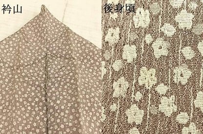 平和屋着物▽上質なお召 単衣 花尽くし 正絹 逸品 AABB2076fy