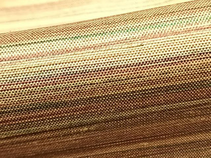 平和屋着物▽上質な紬 単衣 横縞 正絹 逸品 AABB2078fy