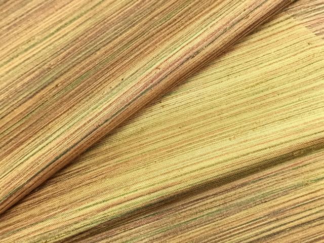 平和屋着物▽上質な紬 単衣 横縞 正絹 逸品 AABB2078fy