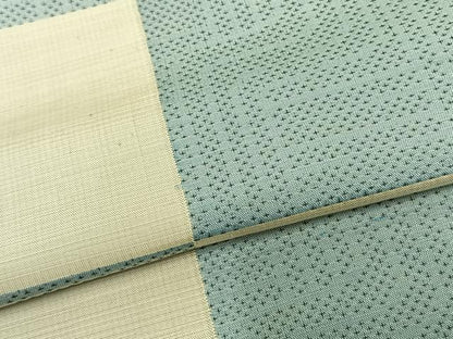 平和屋着物▽上質な紬 単衣 市松文様 正絹 逸品 AABB2083fy