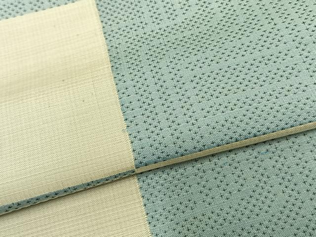 平和屋着物▽上質な紬 単衣 市松文様 正絹 逸品 AABB2083fy