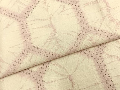 平和屋着物▽上質な紬 単衣 絞り 亀甲文 正絹 逸品 AABB2087fy