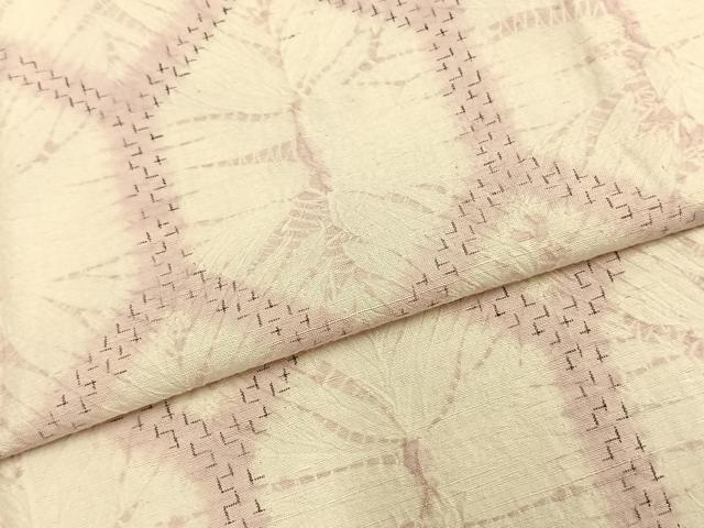 平和屋着物▽上質な紬 単衣 絞り 亀甲文 正絹 逸品 AABB2087fy