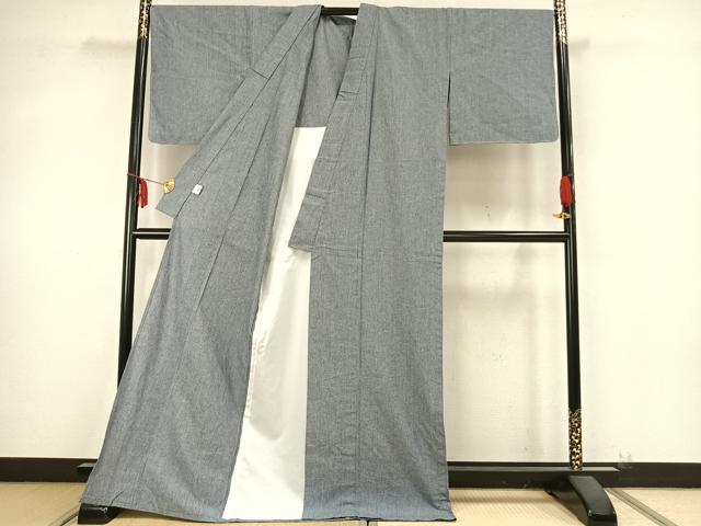 平和屋着物▽小紋 単衣 霞文 ロング丈 綿 未使用 AABB2090fy