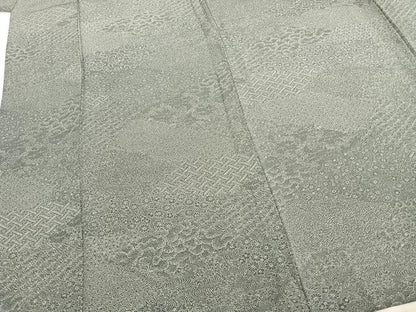 平和屋着物▽江戸小紋 単衣 切嵌花文 正絹 逸品 AABB2093fy