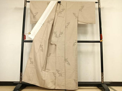 平和屋着物▽上質な紬 単衣 人物文 正絹 逸品 AABB2094fy