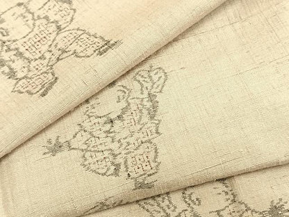 平和屋着物▽上質な紬 単衣 人物文 正絹 逸品 AABB2094fy