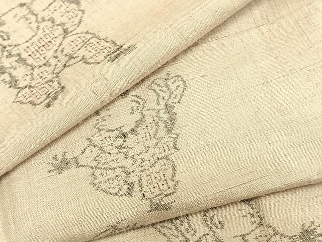 平和屋着物▽上質な紬 単衣 人物文 正絹 逸品 AABB2094fy