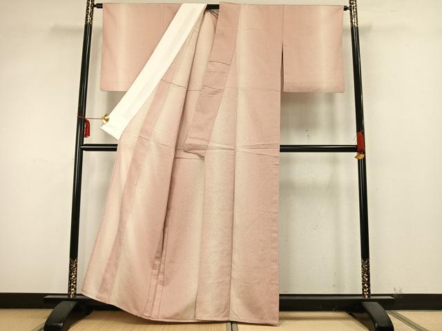 平和屋着物▽本塩沢　単衣　霞文　正絹　逸品　AABB2095fy