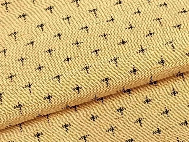 平和屋着物▽上質な紬　単衣　蚊絣　正絹　逸品　AABB2097fy