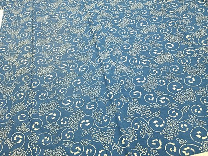 平和屋着物▽上質な紬 単衣 花唐草文 正絹 逸品 AABB2098fy