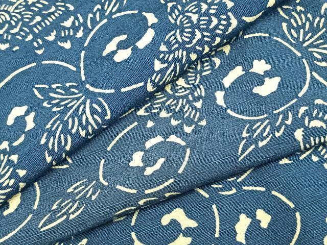 平和屋着物▽上質な紬 単衣 花唐草文 正絹 逸品 AABB2098fy