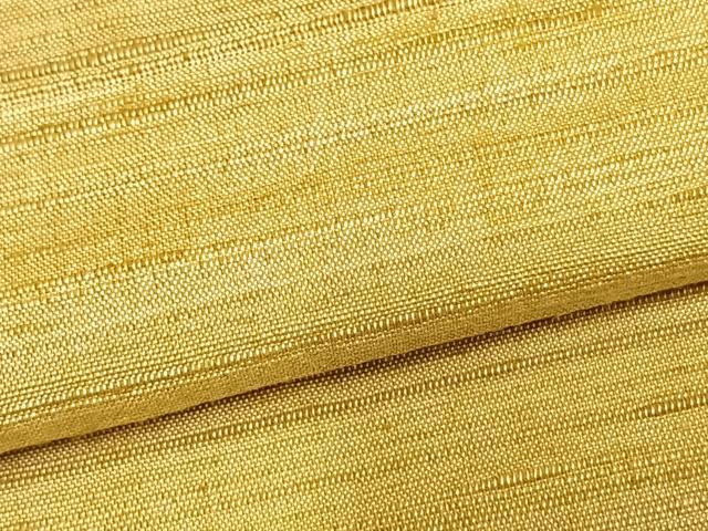 平和屋着物▽上質な紬 単衣 色無地 花葉色 正絹 逸品 AABB2103fy
