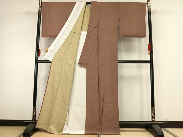 平和屋着物▽江戸小紋 単衣 切嵌花文 正絹 逸品 AABB2104fy