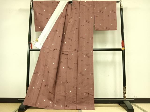 平和屋着物▽上質な紬 単衣 琉球絣 正絹 逸品 AABB2105fy