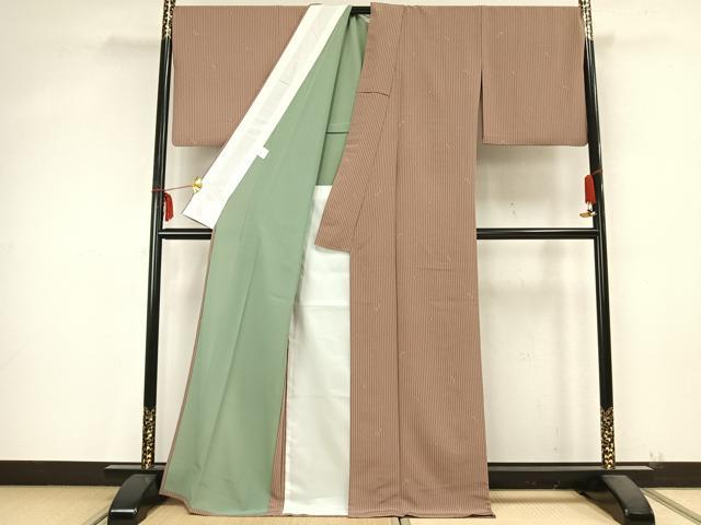 平和屋着物▽小紋 単衣 縞 瓢箪 さんび謹製 洗える着物 AABB2114fy