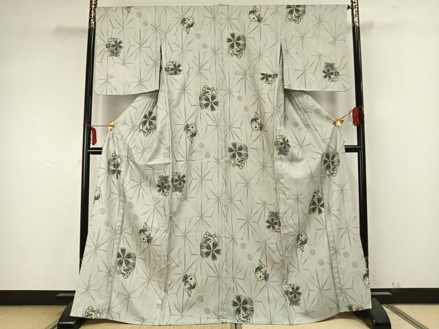 平和屋着物▽小紋 単衣 花丸文 洗える着物 未使用 AABB2116fy