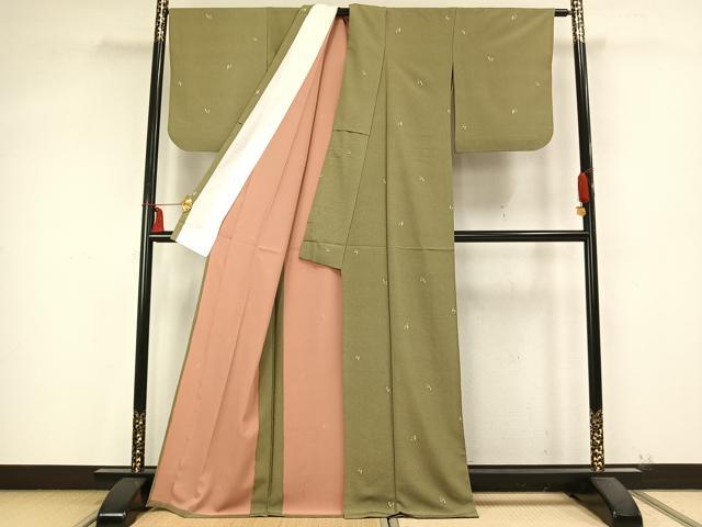 平和屋着物▽江戸小紋　単衣　栗鼠　洗える着物　AABB2117fy