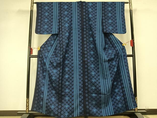 平和屋着物▽小紋 単衣 舞蝶文 洗える着物 AABB2118fy