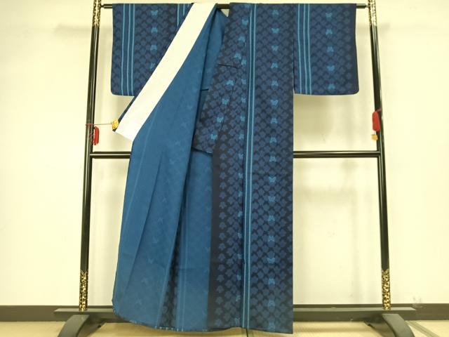 平和屋着物▽小紋 単衣 舞蝶文 洗える着物 AABB2118fy
