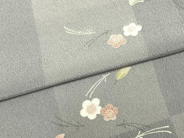 平和屋着物▽小紋 単衣 市松舞桜文 洗える着物 AABB2119fy