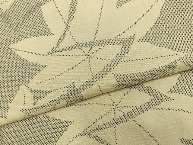 平和屋着物▽本場大島紬 単衣 9マルキ 舞葉文 正絹 逸品 AABB2121fy