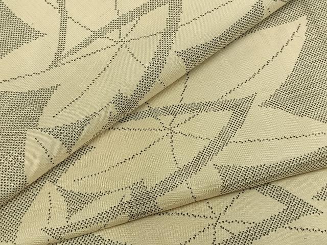 平和屋着物▽本場大島紬 単衣 9マルキ 舞葉文 正絹 逸品 AABB2121fy
