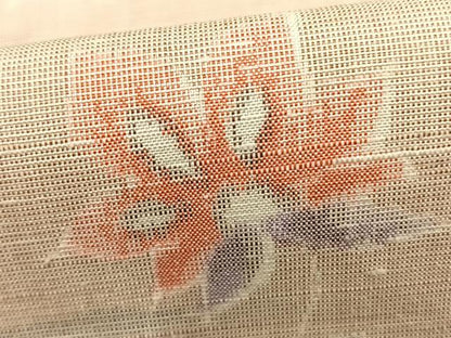 平和屋着物▽上質な紬 単衣 花唐草間道 正絹 逸品 AABB2123fy
