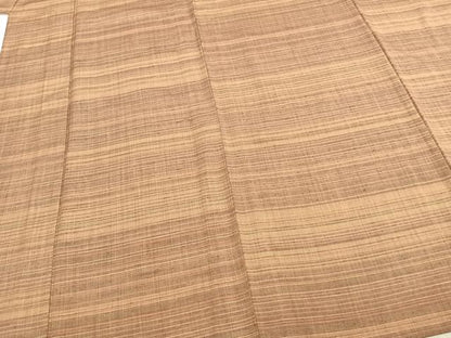 平和屋着物▽上質な紬　単衣　横段文　正絹　逸品　AABB2125fy