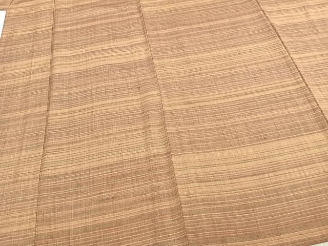 平和屋着物▽上質な紬　単衣　横段文　正絹　逸品　AABB2125fy