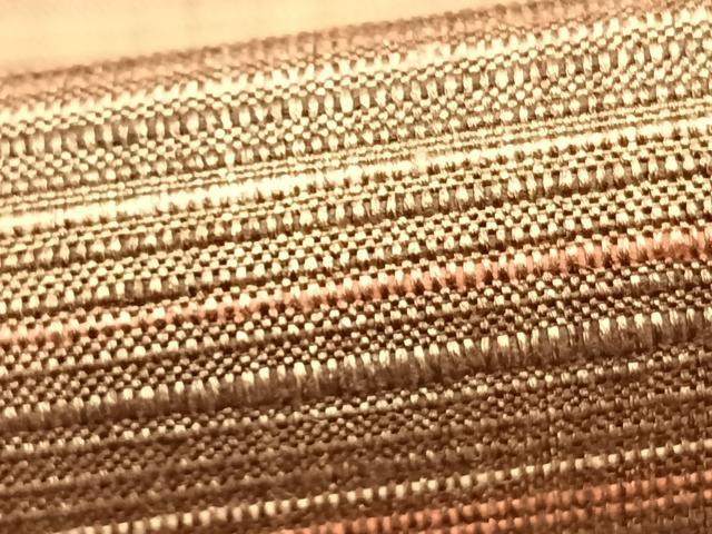 平和屋着物▽上質な紬　単衣　横段文　正絹　逸品　AABB2125fy